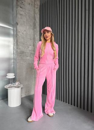 Велюровый корсетный костюм