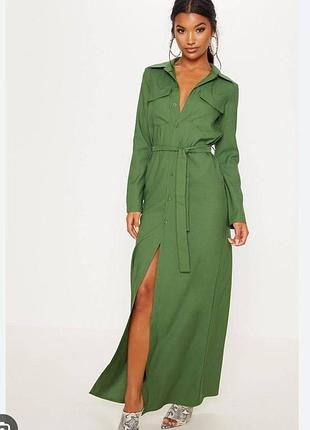 Платье-рубашка новое с биркой миди натуральное