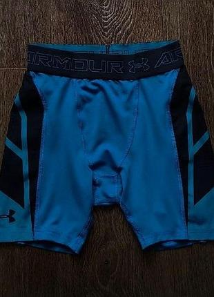Голубые мужские спортивные компрессионные шорты under armour размер s