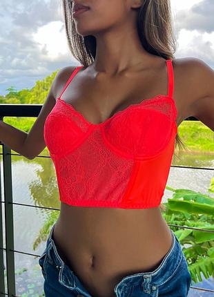 Яскравий неоновий бюстгальтер бюстьє корсер primark