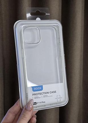 Чохол rock protection case для iphone 14 plus — акрилова задня панель та силіконовий борт