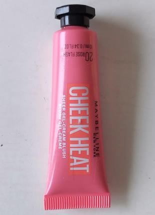 Румяна гелево - кремов maybelline new york cheek heat #20 rose flash новые запечатанные