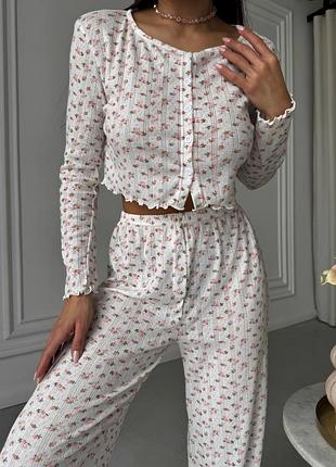 Піжама, домашній костюм штани і вкорочена кофта