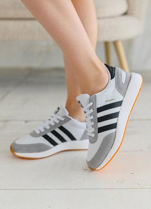 🌺жіночі кросівки adidas originals iniki w white gray black