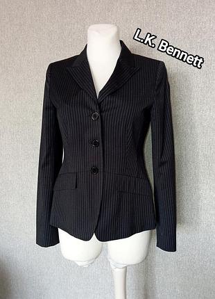 Элегантный классический пиджак в тонкую полоску в винтажном стиле от британского премиального бренда l.k. bennett. 🖤✨