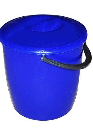 Відро пл. 6л харч. з кришкою синє тм мед