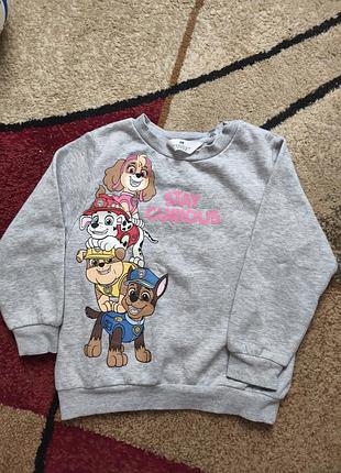 Кофта с утеплением флиска h&amp;m
размер 122-128 щенячий патруль
состояние идеально 
передам любимой почтой
цена 220 грн