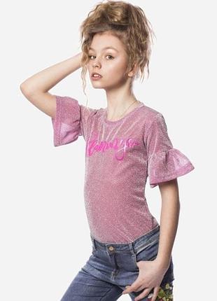 Детское боди-футболка для девочки to be too 176225 128 см розовое (lv2200004694290)