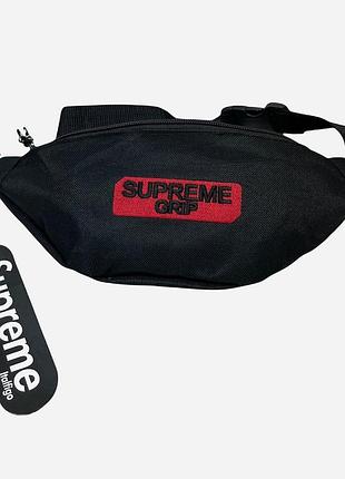 Сумка бананка на пояс женская supreme 186215 черная (lv2200004920825)