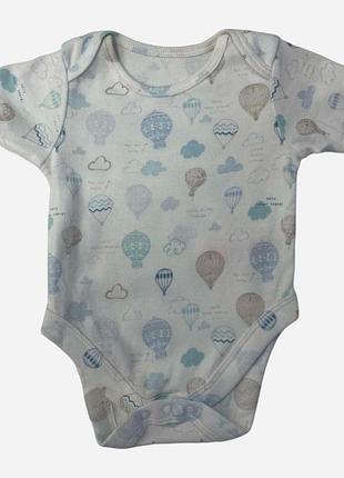 Дитяча боді-футболка для новонароджених хлопчиків coo chi coo 192593 62-68 см біла/блакитна (2200005095973)