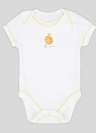 Дитяча боді-футболка для новонароджених дівчаток f&f 192668 62 см біла/жовта (2200005097335)