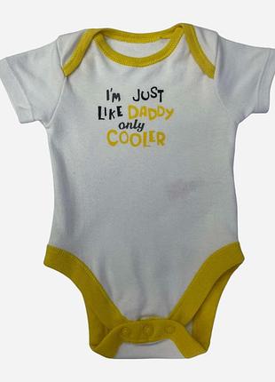 Дитяча боді-футболка для новонароджених дівчаток f&f 192661 50-56 см біла/жовта (2200005097229)