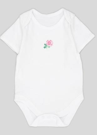 Детская боди-футболка для новорожденных девочек f&f 192665 62-68 см белая (2200005097298)