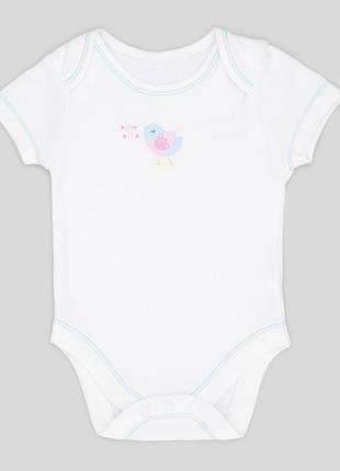 Дитяча боді-футболка для новонароджених дівчаток f&f 192672 62-68 см білий/зелений (2200005097434)