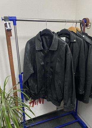 Шкіряна вінтажна куртка real leather ретро шкіра бомбер кожа 2.2