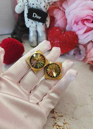 Винтажные запонки rivoli со стеклянным хрусталем 1940-х годов со стразами в стиле ар-деко