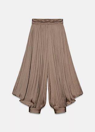 Плиссированные объемные брюки zw collection