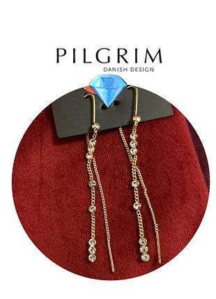 Сережки протяжки pilgrim  позолота
