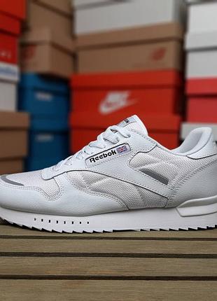 Мужские кроссовки reebok classic white реброчек белого цвета