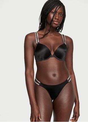 Комплект білизни victoria’s secret зі стразами double shine strap push-up bra