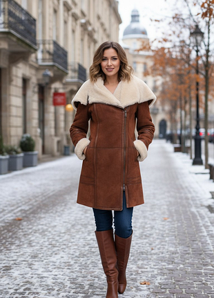 Дублянка жіноча натуральна коричнева п3