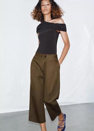 Укороченные брюки zw collection с защипами