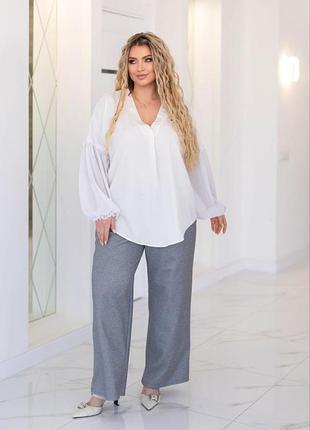 Блузка с шифоновыми рукавами, удлиненная, блуза рубашка туника