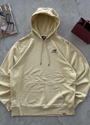 Кофта худі з нової колекції оверсайз з логотипом new balance hoodie жовтого кольору розміру л
