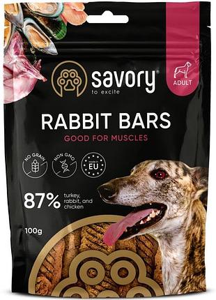 Лакомства для собак джерки savory батончики с кроликом 100 г