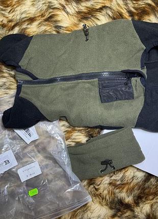 Флісовий комбінезон + баф-хомут для захисту шиї для собаки warmguard greenblack, розмір m
