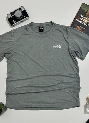 Оригинальная футболка the north face s серая с большим логотипом