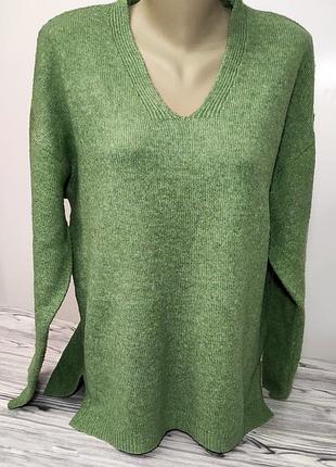 Жіночий пуловер зелений базовий р.50-52 m&s акриловий