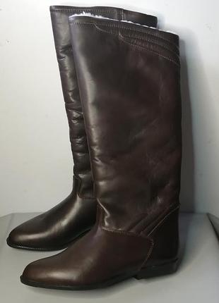 Женские кожаные зимние сапоги италия valentino zocca