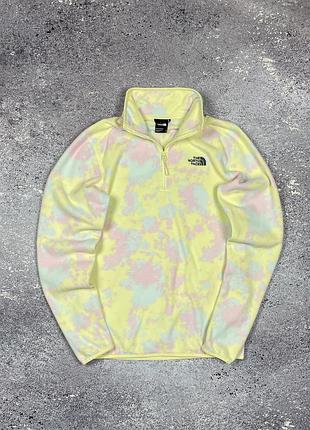 The north face 1/4 zip мужская флисовая кофта с элементами тай-дай
