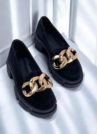 36-41 рр туфли - лоферы на тракторной подошве натуральная кожа / лак