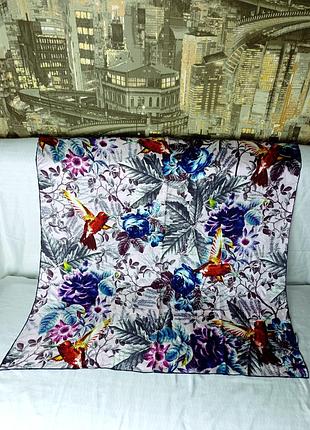 Шовкова вінтажна хустка ralph lauren x codello vintage silk scarf/шовковий платок/хустина/шовк/квітковий принт/з шовку/авторська/дизайнерська/