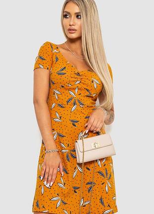 Платье с повседневным принтом, цвет коричневый