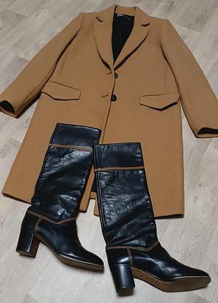 Шикарные кожаные сапоги трубы италия françois villon vero cuoio натуральная кожа