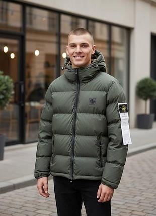 Чоловіча куртка stone island в хакі кольорі