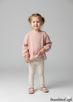 Рожевий мусліновий реглан для дівчинки пудрового кольору, бавовняна кофта з довгим рукавом, мусліновий одяг