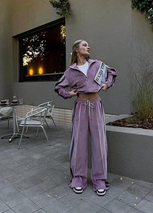 Костюм велюровий оверсайз з лампасами ,яскраві кольори