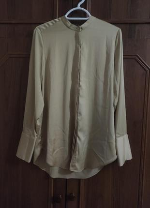 Атласная блуза цвета шампань h&amp;m 36 размер (s)