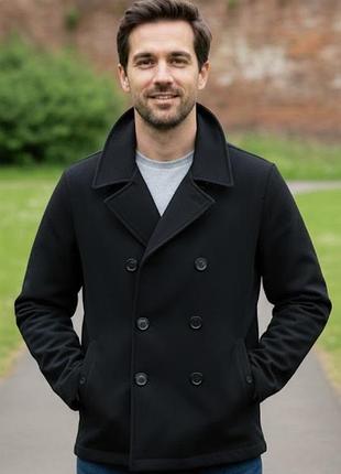 Мужское черное пальто классическое pier one с подкладкой