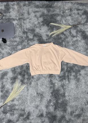 Нюдовий вкорочений світшот zara