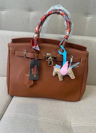 Женская сумка гермес рыжая