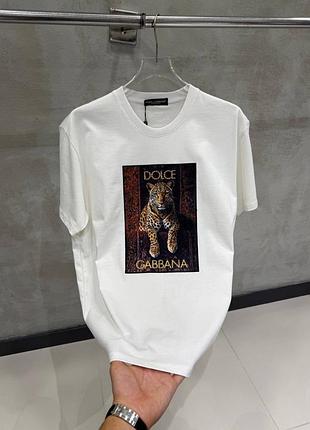 Чоловіча футболка dolce gabbana в білому кольорі
