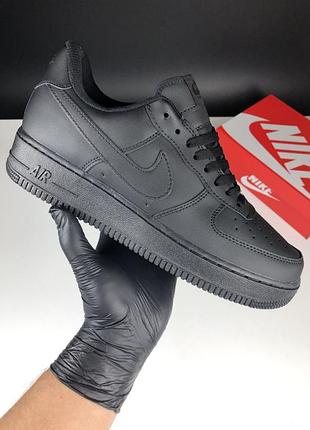 Женские кроссовки nike air force 1 low black найк форс черного цвета