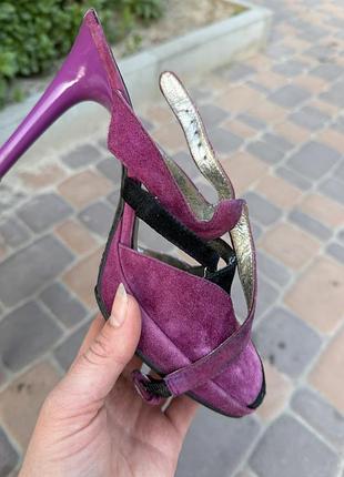 Braska фіолетово - чорні замшеві босоніжки 37р