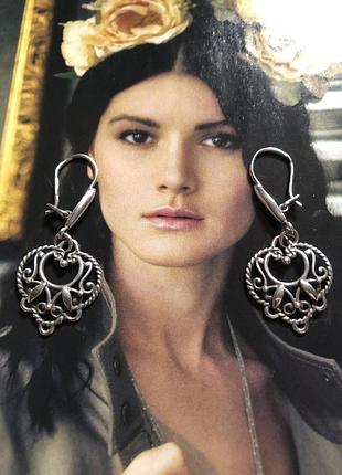 Срібло 925 проба зірка, філігрань, автентичні сережки, вінтаж, ідеальний стан