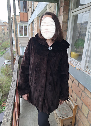 Шуба норкова mido, стрижена норка, натуральне хутро